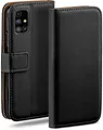 moex Handyhülle für Samsung Galaxy M31s Hülle Klappbar Book Case Schwarz 6,5 Zoll, Klapphülle Kartenfach Flip Cover Handytasche Leder Optik Schutzhülle