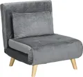 HOMCOM Schlafsessel, Klappsessel mit Bettfunktion, Schlafsofa mit Kissen, Grau