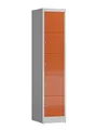 Lüllmann XL Schließfachschrank Fächerschrank 5 Fächer, 1800 x 400 x 500 mm (RAL 7035/3000 lichtgrau/feuerrot)