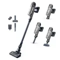 Rowenta X-Pert 6.60 Akkustaubsauger, 100 W Leistung, 45 Min Laufzeit, kabellos & beutellos, LED-Bürstenkopf, herausnehmbarer Akku, 0,55 l Behälter, inkl. Fugendüse und Wandhalterung, grau, RH6836EO