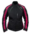 Roleff Damen Motorradjacke RO982 – Schwarz/Pink – Wasserdicht, Atmungsaktiv, Protektoren – Größen XS–5XL – Ideal für Touring & Alltag