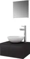 vidaXL 4-tlg. Badmöbel-Set mit Waschbecken und Wasserhahn Schwarz