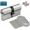 BASI Profilzylinder V55, Verschiedenschließend, diverse Längen, (Packung, 1-St), Doppelzylinder 40/55 mm, 6 Stiftzuhaltungen, 5 Schlüssel, Codekarte Doppelzylinder N+G - 40/55 mm