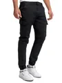 Indicode Herren August Cargohose aus Baumwolle mit 6 Taschen | Cargo Chino Hose f. Männer Black, S