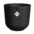 elho Jazz Round 14 cm blumentopf - Kleiner Pflanzentopf für den Innenbereich - 100% recycelter Kunststoff - Einzigartige Struktur - Ø 14.2 x H 13.1 cm - Schwarz/Living Schwarz