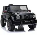 Mercedes G 63 AMG Kinderauto Kinderfahrzeug 12V – Schwarz, 2x25W, RC, mit Musik & LED - Schwarz