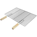 ECD Germany Grillrost Grill aus Edelstahl mit abnehmbaren Griffen robust & rostfrei für BBQ, Grillplatte 60x40cm Rechteckig mit Handgriffen witterungsbeständig silberfarben Rechteckig | 40 cm x 60 cm