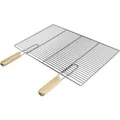 ECD Germany Rechteckiger Edelstahl Grillrost mit Abnehmbaren Griffen 60 x 40 cm