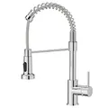 FORIOUS Wasserhahn Küche, Hoher Bogen Hochdruck Küchenarmatur mit Herunterziehen Brause Armatur, Mischbatterie Spültischarmatur Küche Küchenarmaturen, 360°Schwenkbar, Polierter Chrom