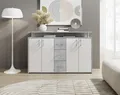 Sideboard HBZ "Drivno Sideboard, B/H/T 139x90x34 cm", beton, weiß, B:139cm H:90cm T:34cm
