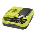 RYOBI 18 V ONE+ Akku-Schnellladegerät RC18180, 8,0 A Ladestrom lädt einen 4,0 Ah Akku in weniger als 30 Minuten, USB-C- und USB-A-Ladeanschlüsse zum bequemen Aufladen Anderer Geräte