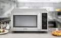 Caso Mikrowelle, Mikrowelle, 25 l, 1000 Watt Mikrowellenleistung, Gehäuse und Innenraum aus Edelstahl
