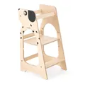 Mamatoyz 07KDOG Kule Cane Mehrzweck-Montessori-Lernturm - Lernturm aus natürlichem Birkensperrholz mit 3 einstellbaren Höhen, ohne scharfe Kanten, mit abgerundeten Kanten