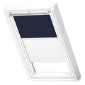 VELUX Original Dachfenster Duo Verdunkelungsrollo für P08, Dunkelblau, mit weißer Führungsschiene