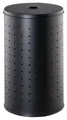 Home4You Wäschetonne Wäschesammler, 37 Liter Fassungsvermögen, Schwarz, Ø 29 cm, Edelstahl, mit Deckel und Belüftungslöcher