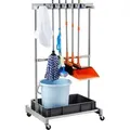 VEVOR Gartengeräte Ständer 1243x508x660mm Gerätehalter Organizer Edelstahl PP Mehrzweck Gartengeräteaufbewahrungsregal 10 Werkzeugfächer 24 Haken