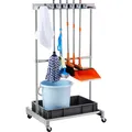 VEVOR Gartengeräte Ständer 1243x508x660mm Gerätehalter Organizer Edelstahl PP Mehrzweck Gartengeräteaufbewahrungsregal 10 Werkzeugfächer 24 Haken Gartenwerkzeug Halter Besenhalter