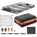 VEVOR Dachgepäckträgerkorb Autodachkorb (1625 x 990 x 105 mm) universeller Dachgepäckträger mit Gepäcktasche & Netz & Ratschengurten (113,4 kg...