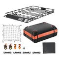 VEVOR Dachgepäckträgerkorb Autodachkorb (1625 x 990 x 105 mm) universeller Dachgepäckträger mit Gepäcktasche & Netz & Ratschengurten (113,4 kg Max Tragkraft), Autodach-Gepäckträger für SUV LKW