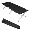 XXL Camping Bett 190 x 64 cm  bis 100kg - schwarz - Reise Feld Gäste Klapp Liege