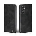 LBH Handyhülle für Samsung Galaxy A55 5G in Schwarz mit Karten- und Geldfach Smartphone Hülle mit Standfunktion Flip Case Schutzhülle Magnetverschluss Vintage