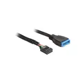 DeLOCK 83281 - - Internes USB-Kabel - 9-poliger USB-Header (W) bis 19-poliger USB 3.0 Kopf (M) - 30 cm - Schwarz