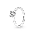 Pandora Timeless Funkelndes Herz Solitär-Ring aus 952 Sterling Silber mit klaren Cubic Zirkonia Steinchen 191165C01-54