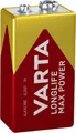 VARTA Batterien 9V Blockbatterie, 1 Stück, Longlife Max Power, Alkaline, für Rauchmelder, Brand- & Feuermelder, Mikrofon