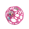 Oball Rassel Pink 10 cm, flexibles Material, Greifspielzeug für Babys