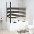 vidaXL Duschabtrennung 120x68x130 cm Hartglas Gestreift