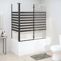 Duschabtrennung 120x68x130 cm Hartglas Gestreift