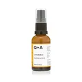 Q+A Vitamin C Aufhellendes Gesichtsserum (30 ml), Vitamin C Serum für Gesicht mit Hyaluronsäure, feuchtigkeitsspendend und Anti-Aging, parfümfreie Hautpflege, hellt die Haut auf und gleicht den