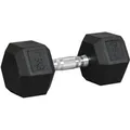 HOMCOM Hexagon Gummi-Hantel Griff Gerändelt Gewichte Metall Schwarz 1 x 17,5 Kg