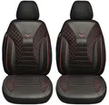 BREMER SITZBEZÜGE Autositzbezug für Mercedes GLB X247 Bj ab 2019 (PS802), Set, 2-tlg., Schonbezüge Sitzbezüge Fahrer und Beifahrer, in Schwarz/Rote Naht