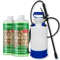 ABACUS® Steinreiniger Set, selbsttätiger Algenentferner & Flechtenentferner, 40% Wirkstoff, gegen Flechten & Algen auf Pflastersteinen – Steinreiniger 2x 1000 ml inkl. Drucksprüher (7817.2)