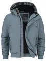 Indicode Herren INAlbanos Winterjacke mit Kapuze | Herrenjacke mit verdecktem Reißverschluss Männer Blue grey, XXL
