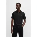 BOSS ORANGE Poloshirt Passerzip mit Polokragen schwarz XL (52)
