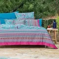 Bassetti Mako-Satin Bettwäsche Burano T1 155x220 cm + 80x80 cm - blau