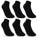 sockenkauf24 6 Paar Sneaker Socken Damen Schwarz Quarter Sportsocken Gepolstert Frotteesohle Atmungsaktiv Baumwolle 16200 (35-38 Schwarz)