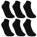 6 Paar Sneaker Socken Damen Schwarz Quarter Sportsocken Gepolstert Frotteesoh...