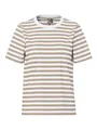 PIECES Damen Pcria Ss Tee Stripes Noos Bc T-Shirt, Silver Mink/Stripes:Bright White,S