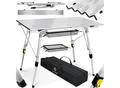 KESSER® Campingtisch faltbar Klapptisch mit Aluminiumrahmen Aufrollbare Tischplatte Falttisch klappbar höhenverstellbar inkl. Tragetasche mit Trageband & Netztasche