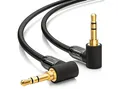 deleyCON deleyCON 0,5m HQ Klinken Kabel 2x 90° Grad gewinkelt - 2x 3,5mm Audio-Kabel