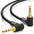 deleyCON 0,5m HQ Klinken Kabel 2x 90° Grad gewinkelt - 2x 3,5mm Klinken Stecker
