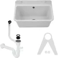 Ausgussbecken Waschbecken Waschtrog Garage Werkstatt Waschraum Spülbecken 10876 - Weiß