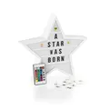 EASYmaxx LED-Leuchtkasten Light Box - Für individuelle Textbotschaften | Mega-Set mit 150 bunten Emojis und 173 austauschbaren Buchstaben, Zahlen und Symbolen [Stern]