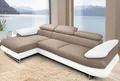 Ecksofa COTTA "Solution L-Form", weiß (altweiß, schlamm), B:270cm H:73cm T:167cm, Sofas, Ecksofa, mit Arm- & Kopfteilverstellung, wahlweise mit Bettfunktion