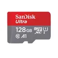 SanDisk Ultra microSDXC 128GB Speicherkarte bis zu 140 MB/s Grau Rot
