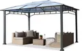 Gartenpavillon 3x4 m Aluminium Gestänge Polycarbonat Dach ca. 8 mm Pavillon Gartenzelt ohne Seitenteile