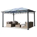TOOLPORT Gartenpavillon 3x4 m Aluminium Gestänge Polycarbonat Dach ca. 8mm Pavillon Gartenzelt ohne Seitenteile